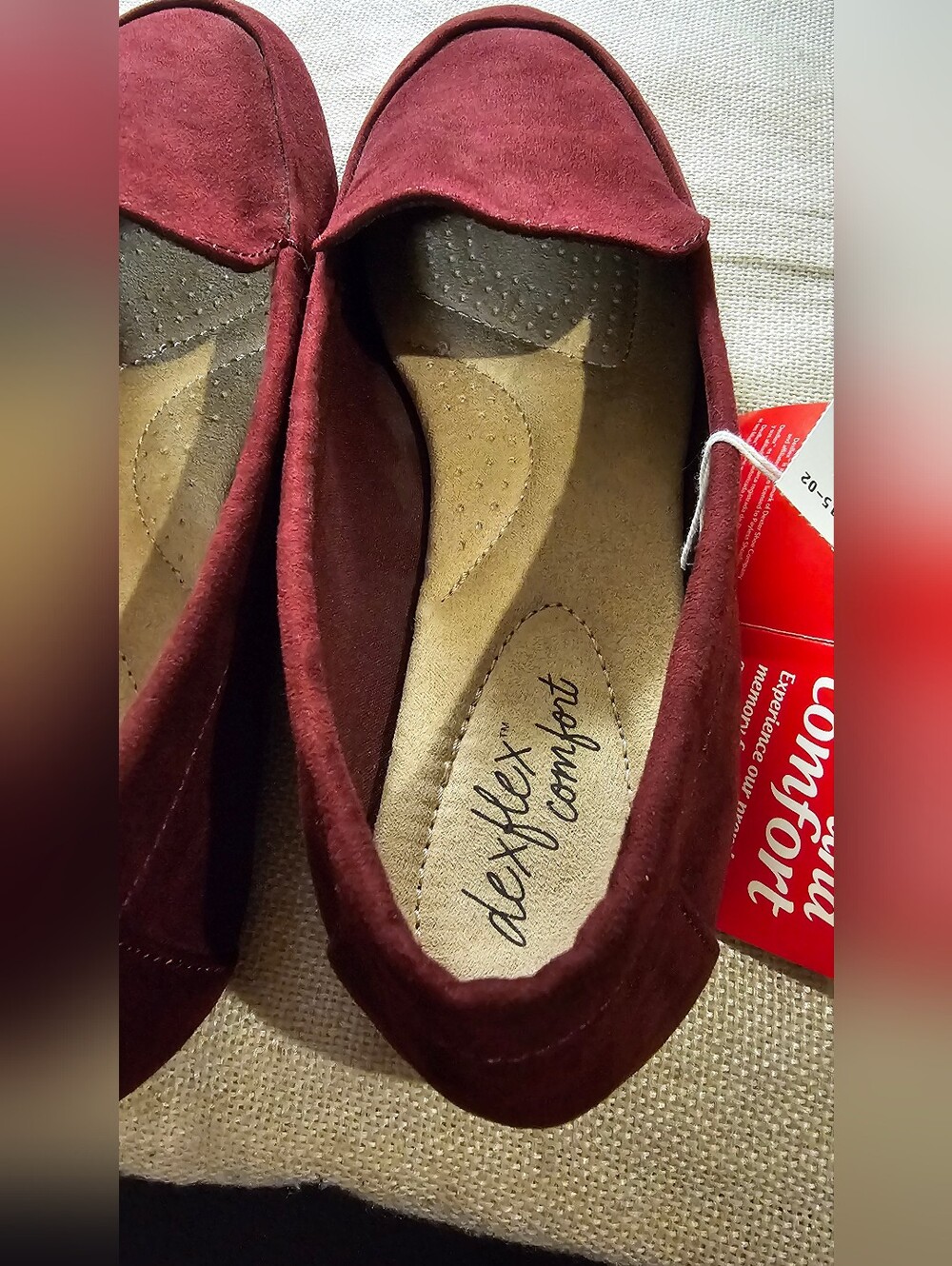 Burgundy Faux Suede Slip-On Loafers - Comfort Style Size 10 New With Tags - Picture 8 of 12